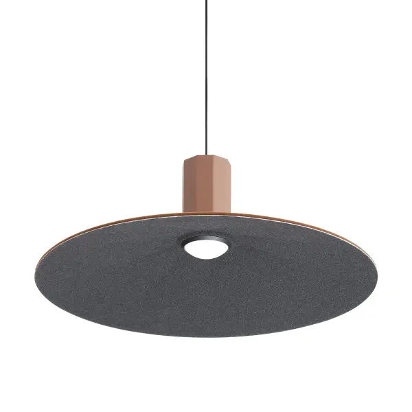 Golden Lighting Faroe 20" Integrated LED Pendant in Coffee/Black Felt - Image 2