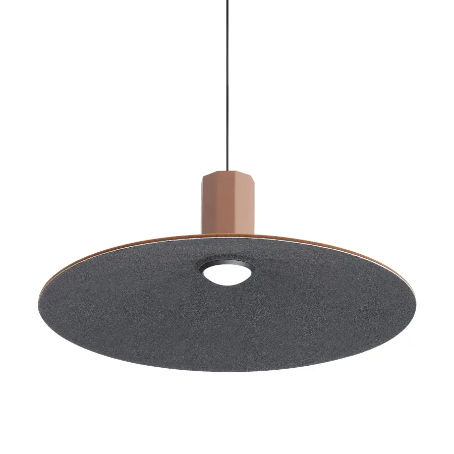 Golden Lighting Faroe 20" Integrated LED Pendant in Coffee/Black Felt - Image 2