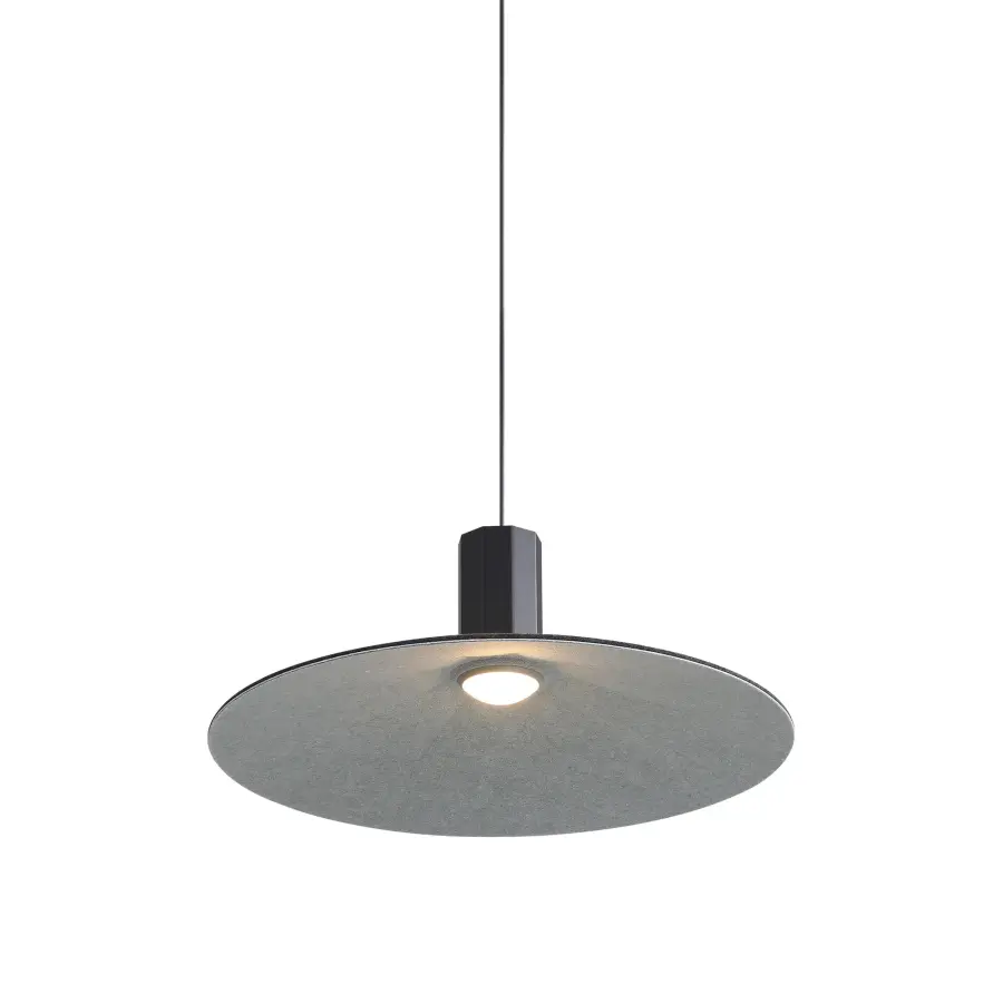 Golden Lighting Faroe 20" Integrated LED Pendant in Flecked Black/Grey Felt - Image 2