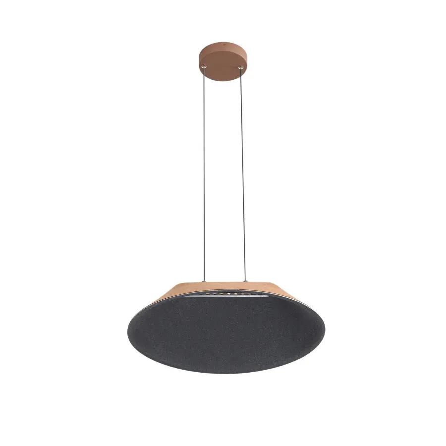Golden Lighting Faroe 21" Integrated LED Pendant in Coffee/Black Felt - Image 2