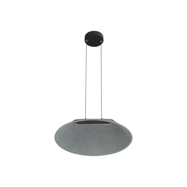 The Faroe pendant combines modern aesthetics with acoustic functionality through its unique dual-toned felt shade. The flecked black exterior and soft gray interior provide sound dampening while delivering glare-free illumination, making it ideal for contemporary spaces. - alternate view
