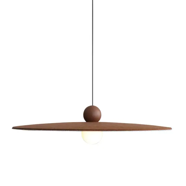Golden Lighting Faroe 24" Integrated LED Pendant in Coffee/Black Felt - Image 1