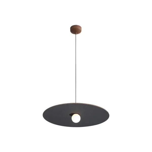 Golden Lighting Faroe 24" Integrated LED Pendant in Coffee/Black Felt - Image 2