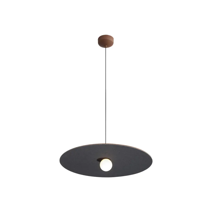 Golden Lighting Faroe 24" Integrated LED Pendant in Coffee/Black Felt - Image 2