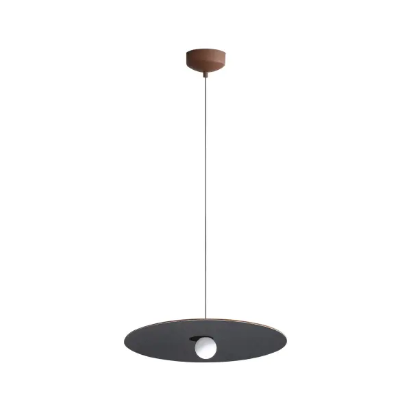 Golden Lighting Faroe 24" Integrated LED Pendant in Coffee/Black Felt - Image 3