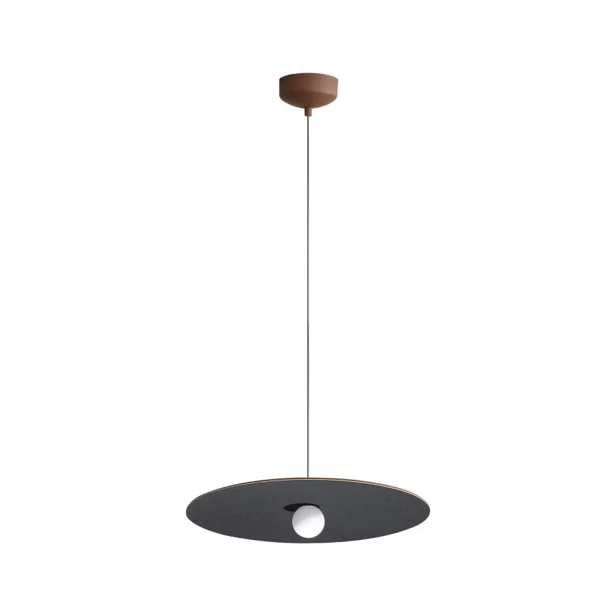 Golden Lighting Faroe 24" Integrated LED Pendant in Coffee/Black Felt - Image 3