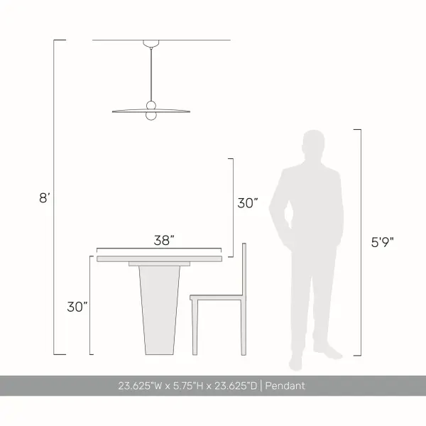 Golden Lighting Faroe 24" Integrated LED Pendant in Coffee/Black Felt - Image 4