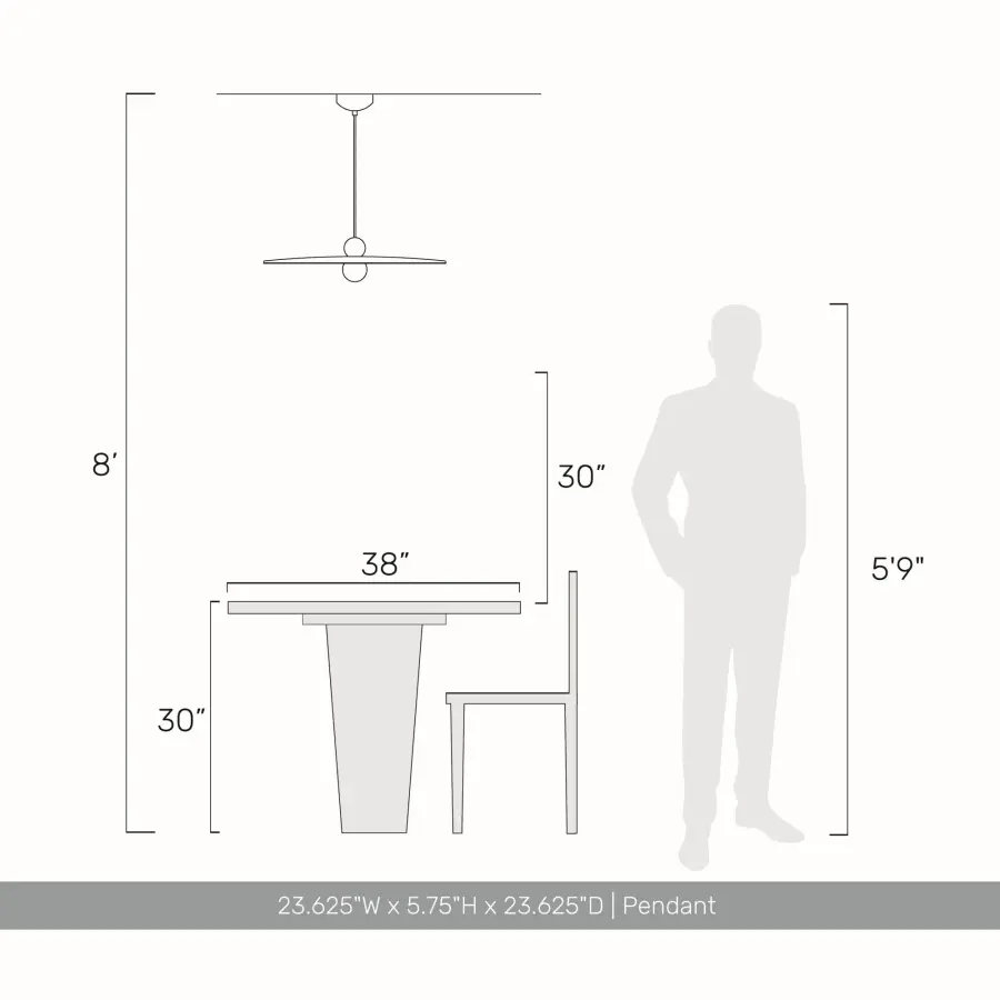 Golden Lighting Faroe 24" Integrated LED Pendant in Coffee/Black Felt - Image 4