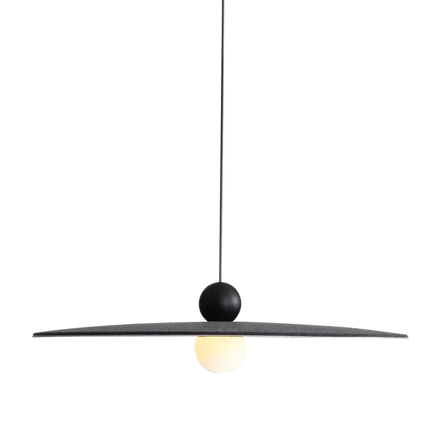 Golden Lighting Faroe 24" Integrated LED Pendant in Flecked Black/Grey Felt - Image 1