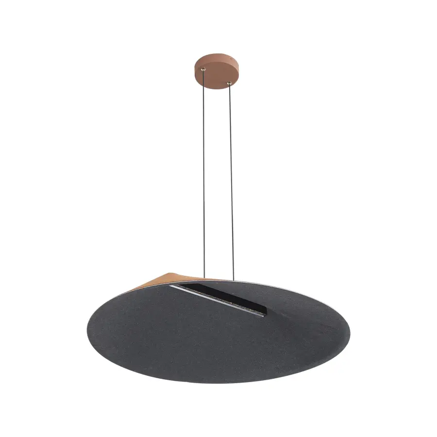 Golden Lighting Faroe 30" Integrated LED Pendant in Coffee/Black Felt - Image 2