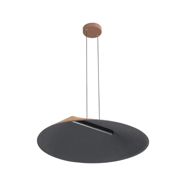 Golden Lighting Faroe 30" Integrated LED Pendant in Coffee/Black Felt - Image 3