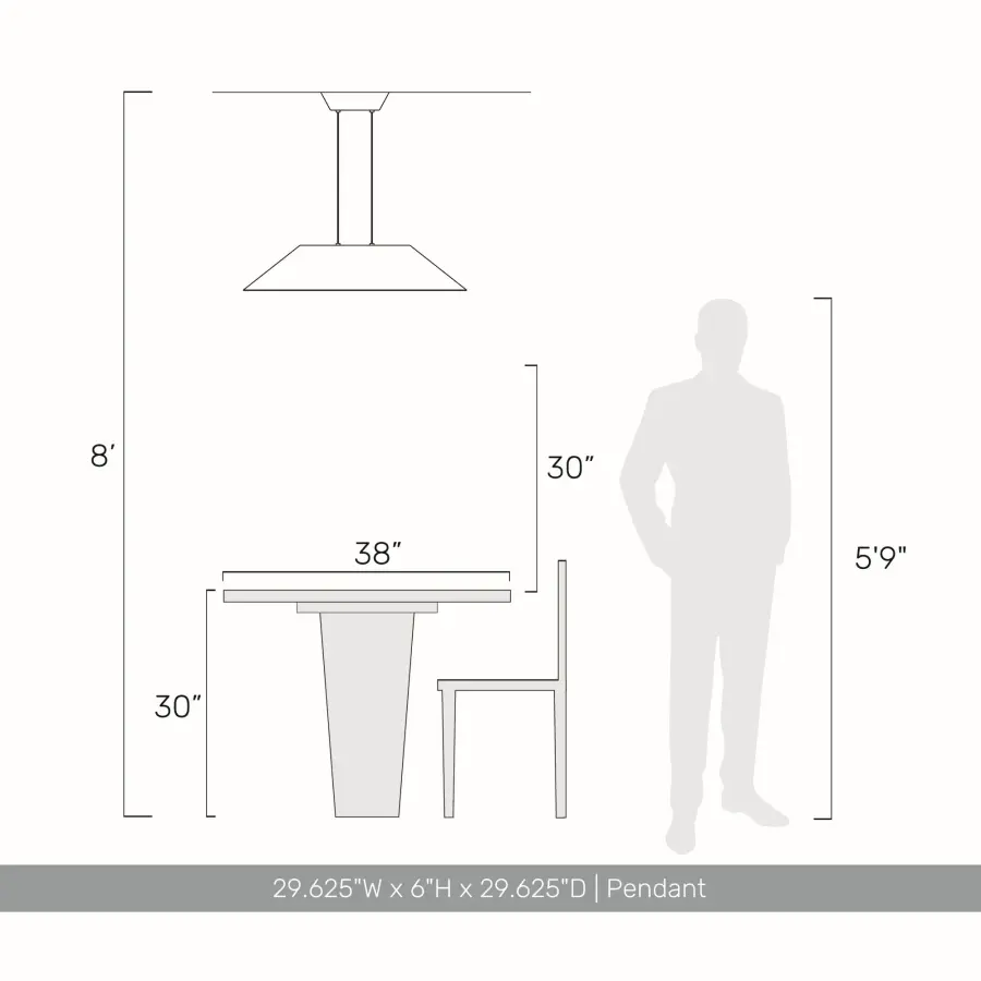 Golden Lighting Faroe 30" Integrated LED Pendant in Coffee/Black Felt - Image 8