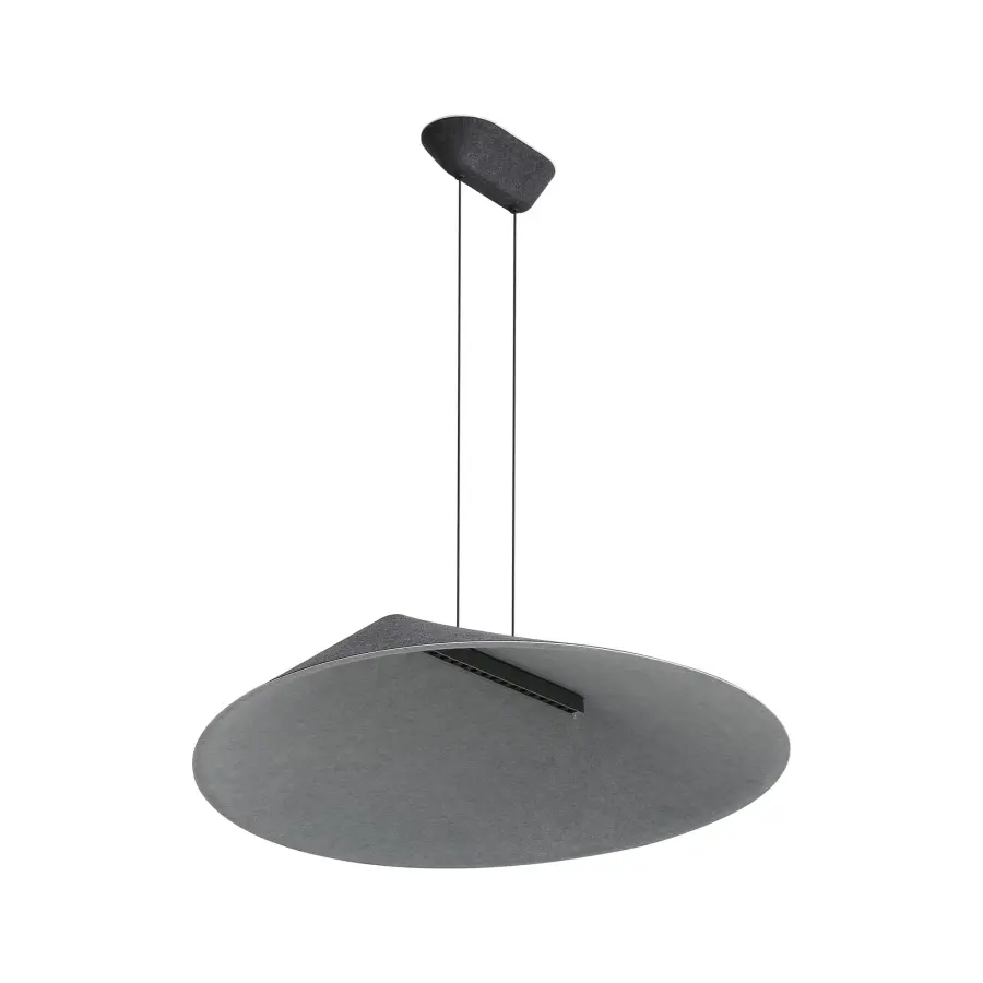 Golden Lighting Faroe 30" Integrated LED Pendant in Flecked Black/Grey Felt - Image 2