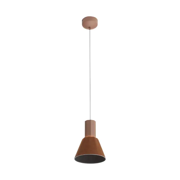 Golden Lighting Faroe 8" Integrated LED Pendant in Coffee/Black Felt - Image 4