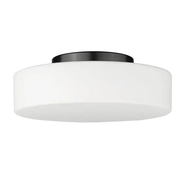 Bring clean, modern style into your home with the Wry Lighting Toli Integrated LED Flush Mount. Featuring an Opal Glass shade and a Matte Black frame, it creates a welcoming atmosphere. The Opal Glass shade offers a beautiful, luminous glow, designed to diffuse light evenly for a soft, glare-free ambiance—perfect for contemporary interiors. Its smooth finish adds a timeless quality suitable for various decor styles. The Matte Black finish provides an elegant, versatile look that absorbs light for a sophisticated effect, enhancing the overall design of the fixture. Ideal for low ceilings, this fixture is Damp Location Rated, making it suitable for areas like bathrooms and entryways. Its compact design ensures wide illumination, making it a practical solution for various spaces. Overall Dimensions: 12"W x 4"H x 12"D, utilizing Integrated LED Technology to provide 960 lumens with a warm 3000K glow. Illuminate your home with this striking flush mount that perfectly balances form and function, elevating the quality of your space. Collection: Toli Finish: Matte Black Glass: Opal Glass Width: 12.00" Height: 4.00" Length: 12.00" Weight: 4.00 lb Extension from Wall: 12.00" Canopy: 6.25"W x 6.25"H x 1.13"D Bulbs Included Number of Bulbs: 1 Maximum Wattage: 16.00 W Bulb Type: Panel Light Source: LED Dimmable Voltage: 120.00 V Country of Origin: China Safety Listing: ETL LED Manufacturer Warranty: 5 Year Limited - alternate view