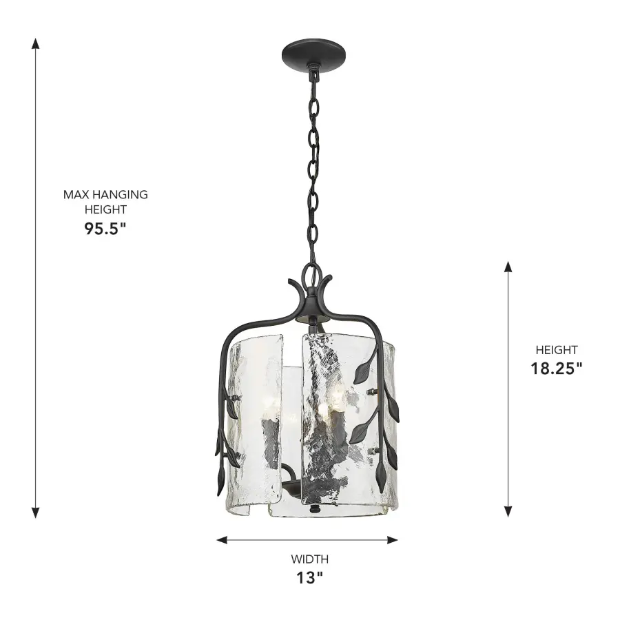 Golden Lighting Calla 3-Light Pendant in Natural Black - Image 6