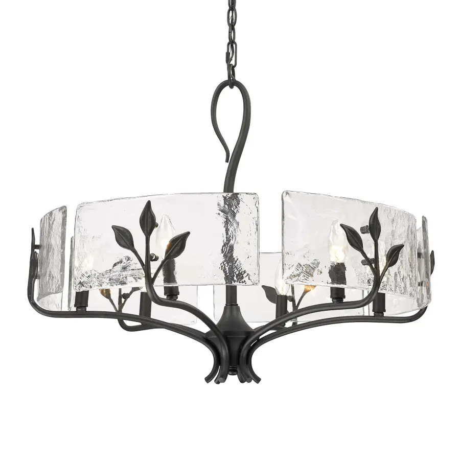 Golden Lighting Calla 6-Light Chandelier in Natural Black - Image 1