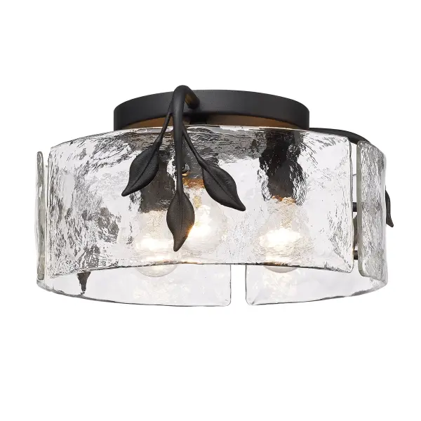 Golden Lighting Calla 3-Light Flush Mount in Natural Black - Image 2