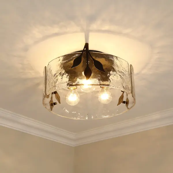 Golden Lighting Calla 3-Light Flush Mount in Natural Black - Image 5