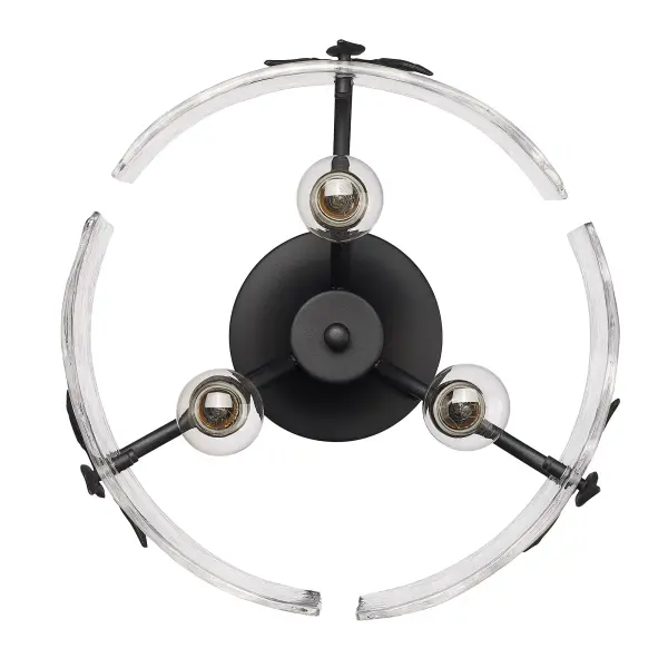 Golden Lighting Calla 3-Light Semi-Flush Mount in Natural Black - Image 4