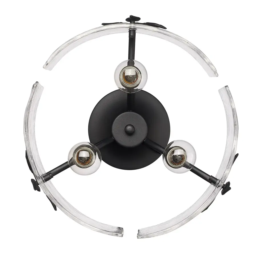 Golden Lighting Calla 3-Light Semi-Flush Mount in Natural Black - Image 4