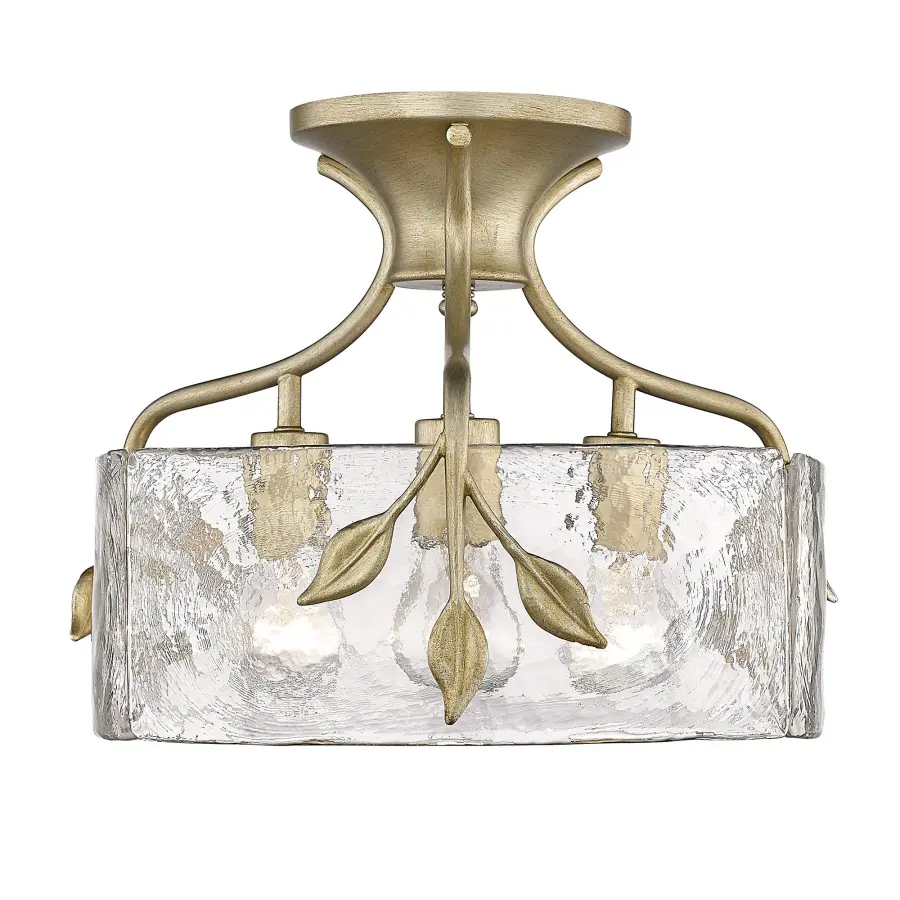 Golden Lighting Calla 3-Light Semi-Flush Mount in White Gold - Image 1