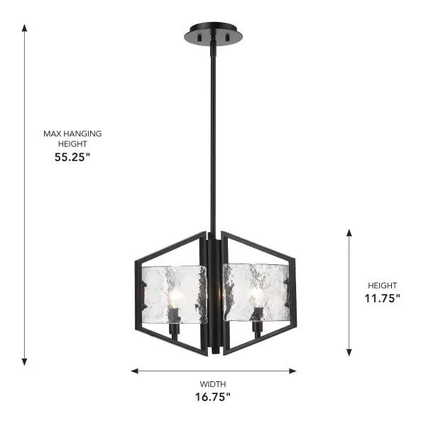 Golden Lighting Varsha 3-Light Pendant in Matte Black - Image 5