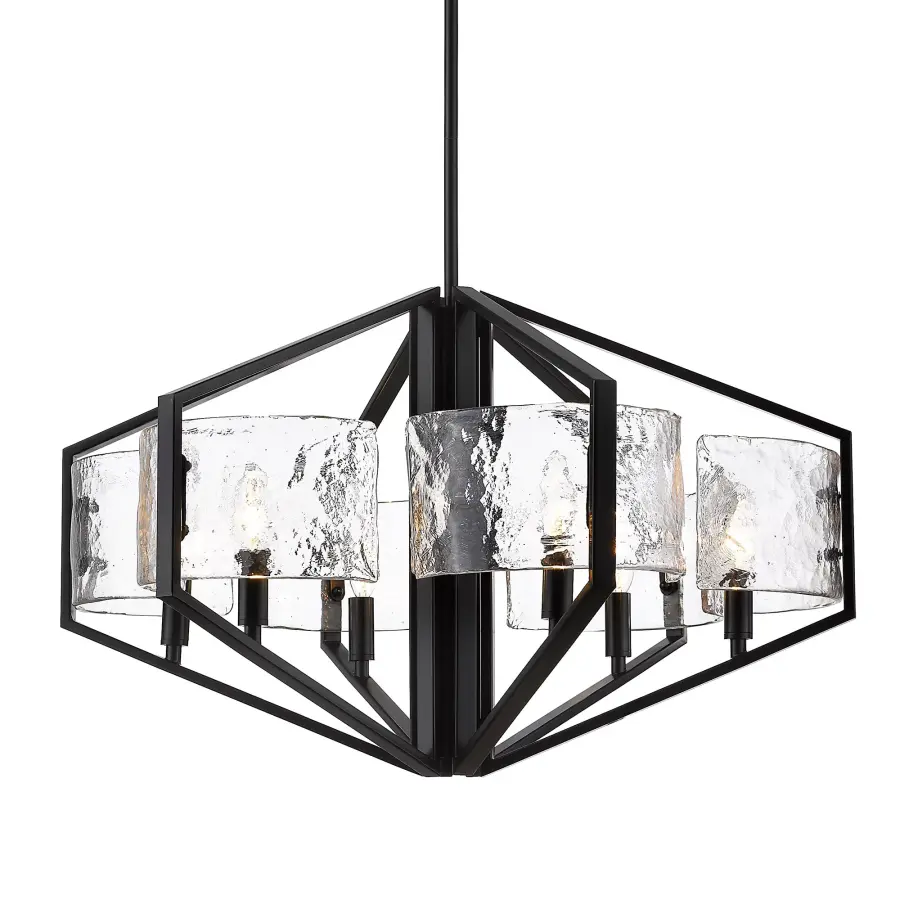 Golden Lighting Varsha 6-Light Chandelier in Matte Black - Image 1