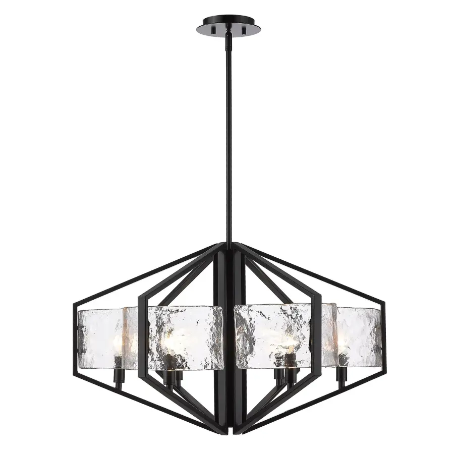Golden Lighting Varsha 6-Light Chandelier in Matte Black - Image 3