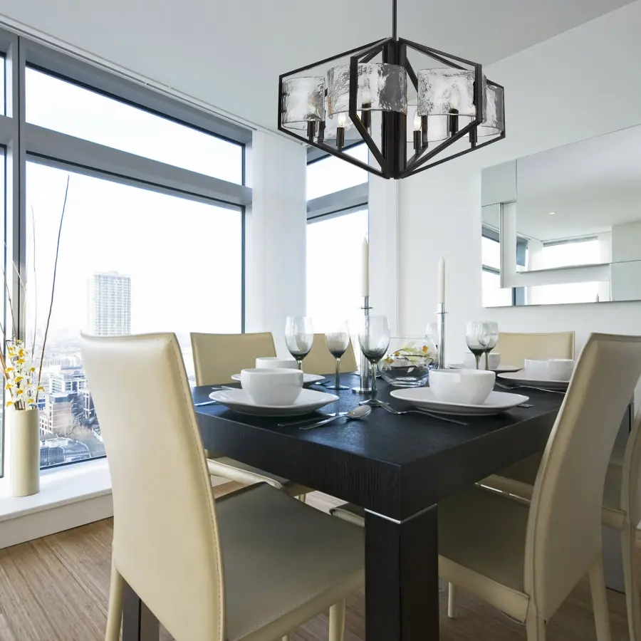Golden Lighting Varsha 6-Light Chandelier in Matte Black - Image 7