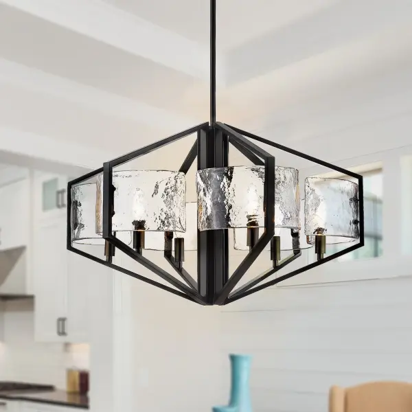 Golden Lighting Varsha 6-Light Chandelier in Matte Black - Image 8