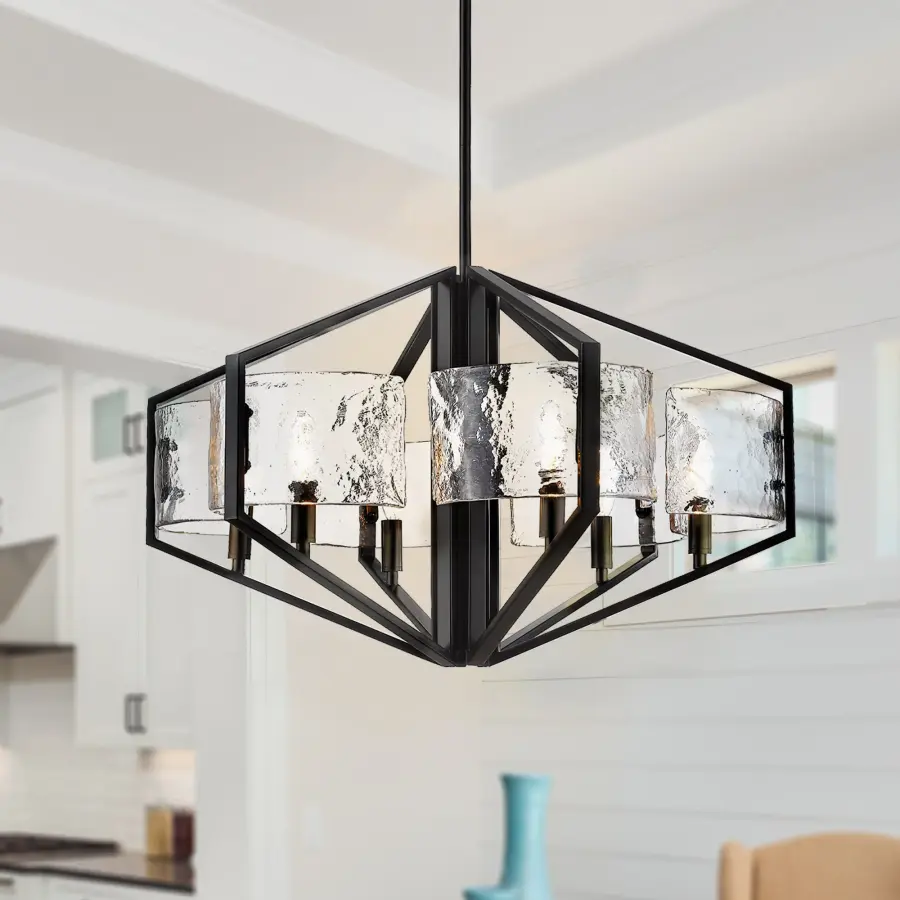 Golden Lighting Varsha 6-Light Chandelier in Matte Black - Image 8