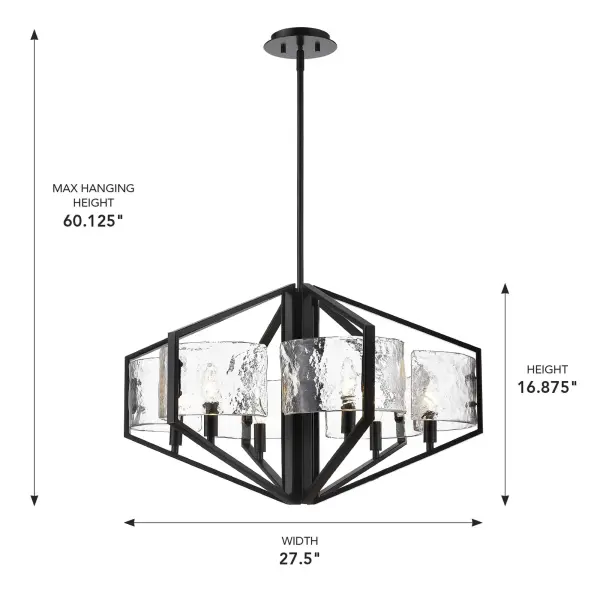 Golden Lighting Varsha 6-Light Chandelier in Matte Black - Image 9