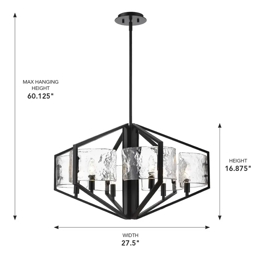 Golden Lighting Varsha 6-Light Chandelier in Matte Black - Image 9