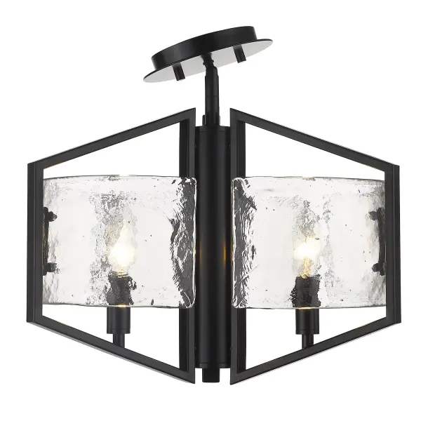Golden Lighting Varsha 3-Light Semi-Flush Mount in Matte Black - Image 2