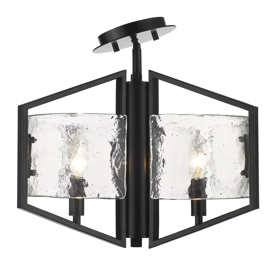 Golden Lighting Varsha 3-Light Semi-Flush Mount in Matte Black - Image 2