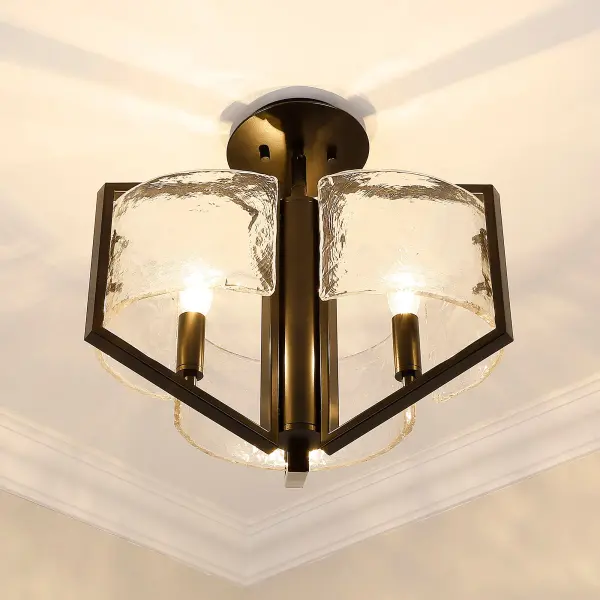Golden Lighting Varsha 3-Light Semi-Flush Mount in Matte Black - Image 3