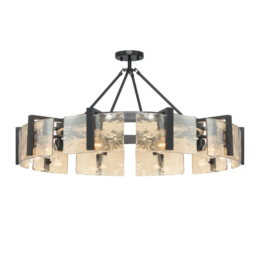 Aenon 10-Light Semi-Flush Mount in Matte Black - Image 1