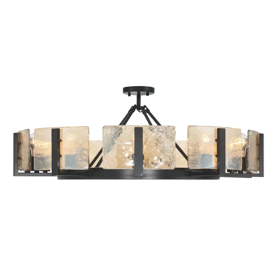 Aenon 10-Light Semi-Flush Mount in Matte Black - Image 3