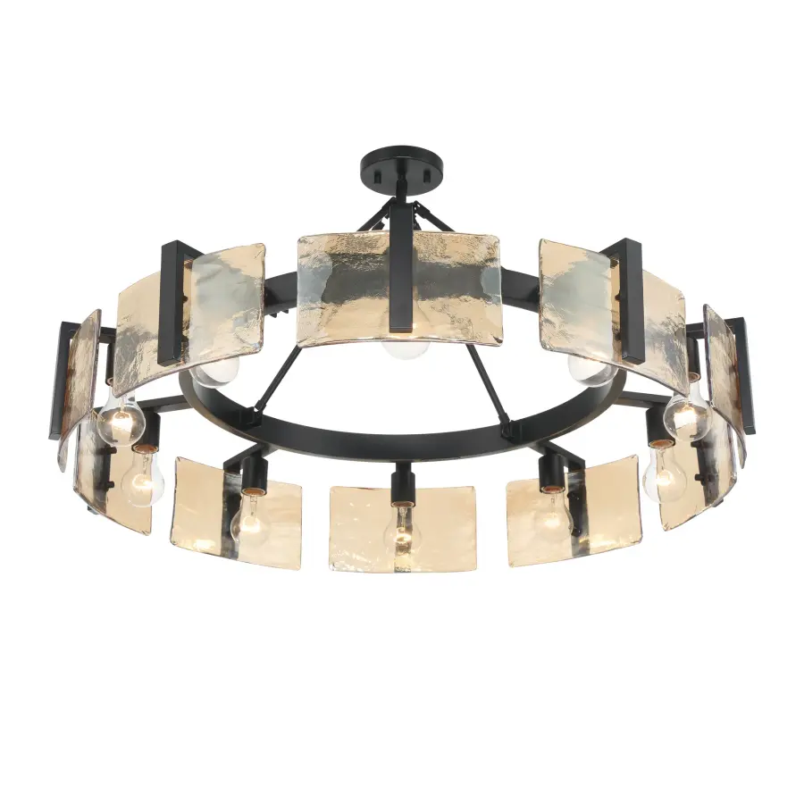 Aenon 10-Light Semi-Flush Mount in Matte Black - Image 7