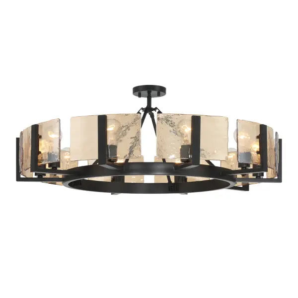 Aenon 10-Light Semi-Flush Mount in Matte Black - Image 8