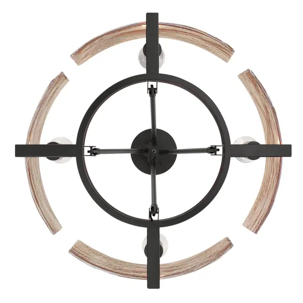 Aenon 4-Light Semi-Flush Mount in Matte Black with Amber Water Glass - Image 6