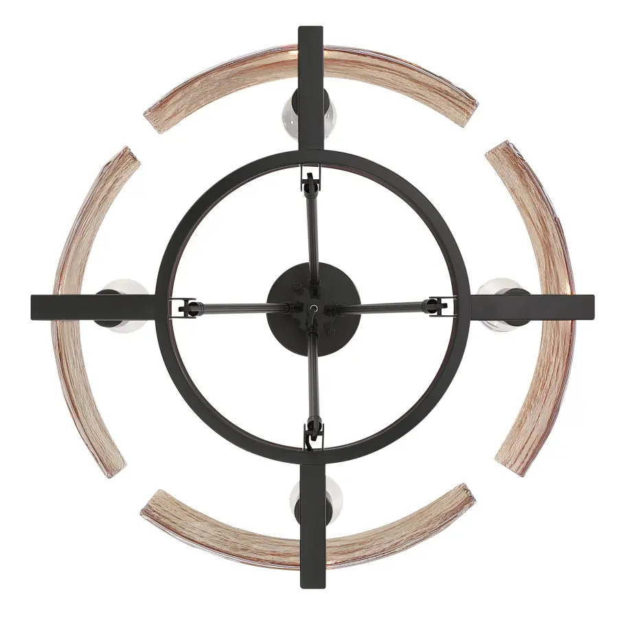 Aenon 4-Light Semi-Flush Mount in Matte Black with Amber Water Glass - Image 6