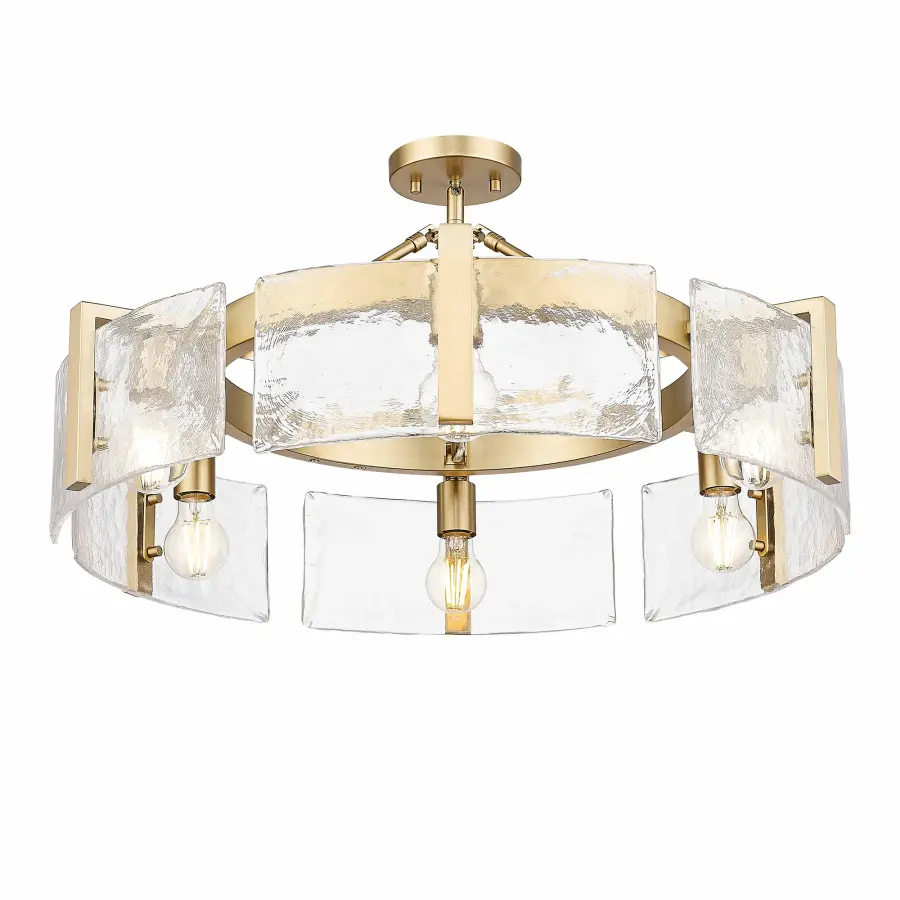 Golden Lighting Aenon 6-Light Semi-Flush Mount in Brushed Champagne Brass - Image 1
