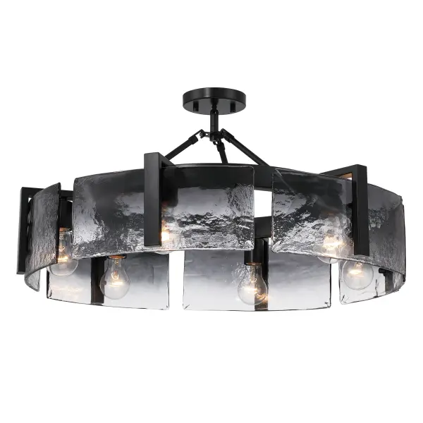 Aenon 6-Light Semi-Flush Mount in Matte Black - Image 1