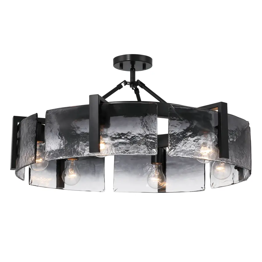 Aenon 6-Light Semi-Flush Mount in Matte Black - Image 1