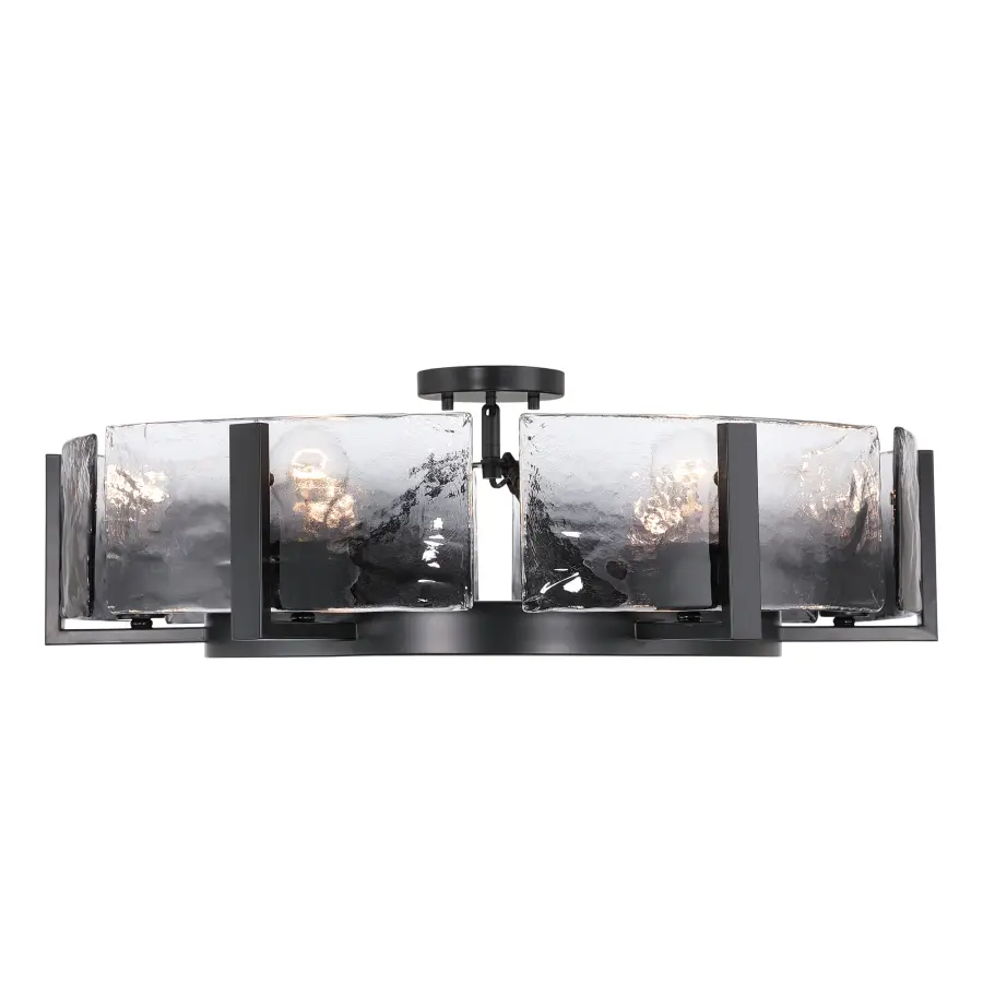 Aenon 6-Light Semi-Flush Mount in Matte Black - Image 3