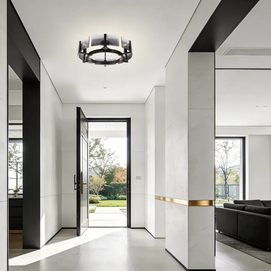 Aenon 6-Light Semi-Flush Mount in Matte Black - Image 8