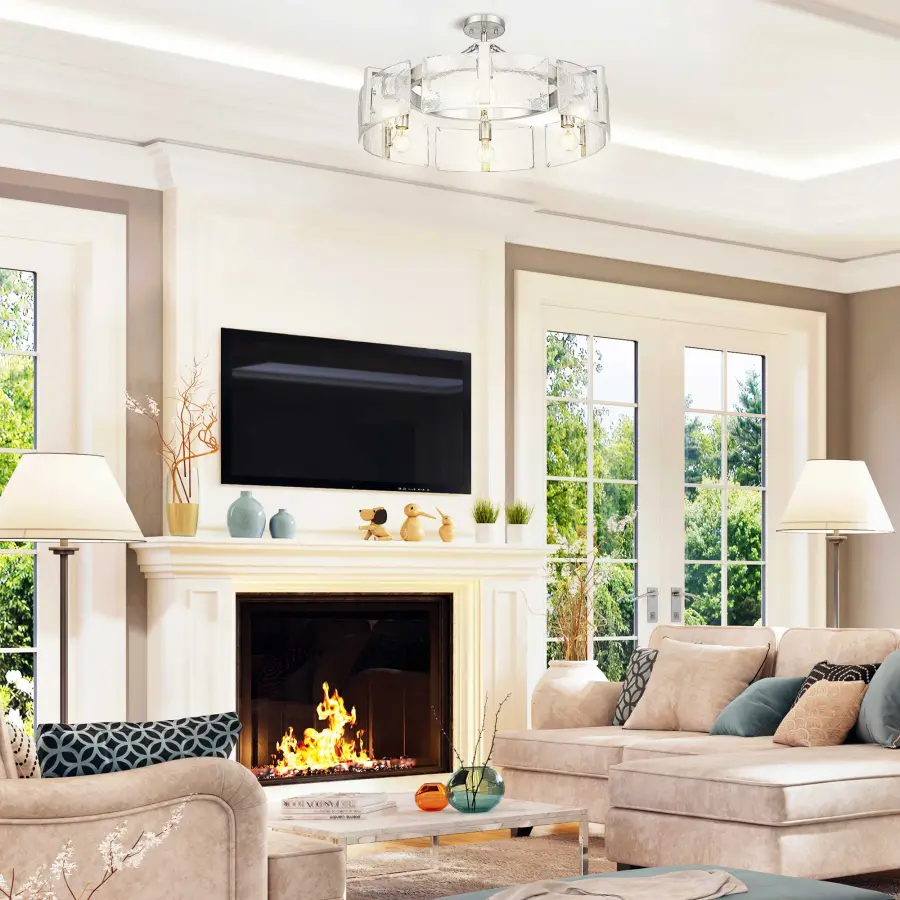 Golden Lighting Aenon 6-Light Semi-Flush Mount in Pewter - Image 2