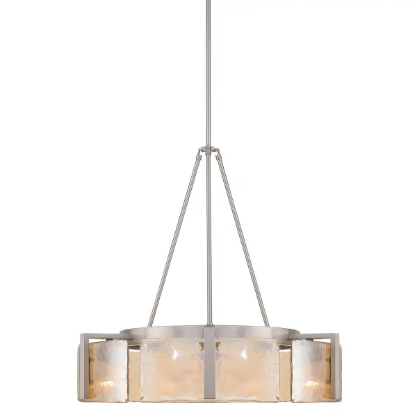 Aenon 6-Light Chandelier in Pewter with Amber Water Glass - Image 3